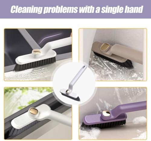360 Rotating Crevice Cleaning Brush - Hard Bristle for Kitchen Bathroom