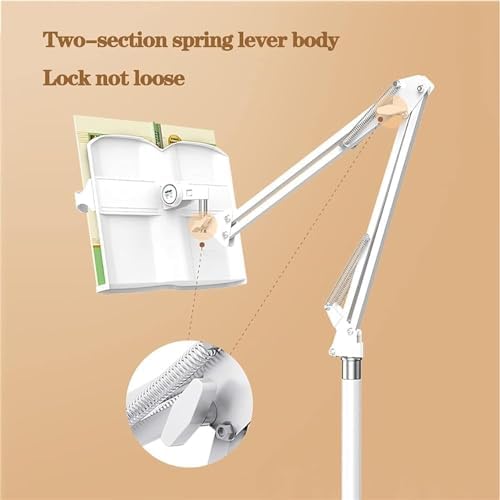 Adjustable Floor Stand for Tablets and Cookbooks - 180 Degree Swivel