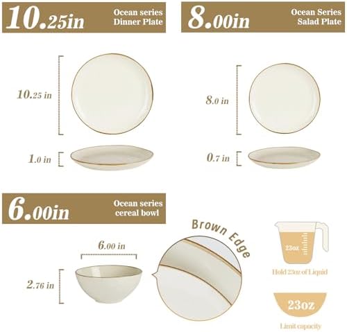 Famiware 12-Piece Dinnerware Set for 4 Vanilla White