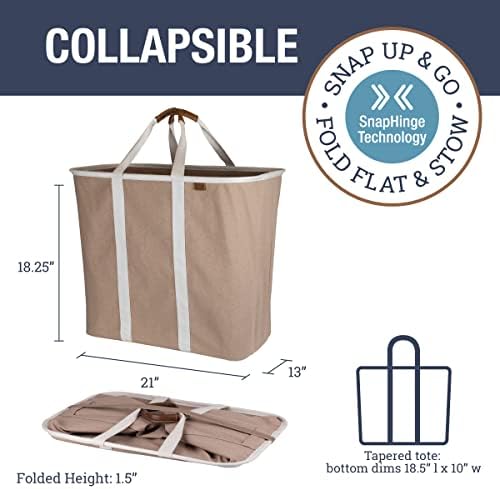 CleverMade Collapsible Laundry Basket - 30L SnapBasket LUXE