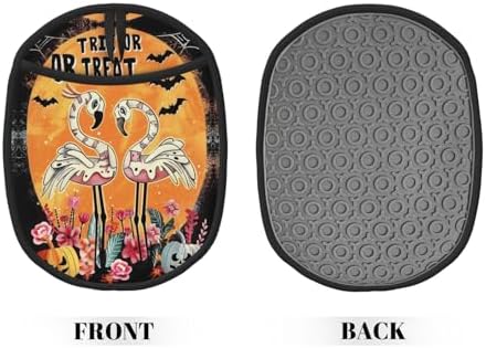 Buewutiry Halloween Flamingos Oven Mitts Set