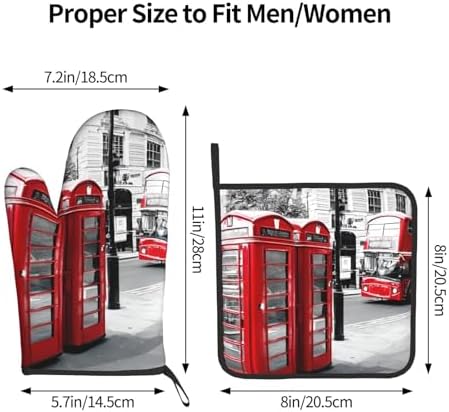 Quopvn Telephone Booth Oven Mitts and Pot Holders 2pcs Set