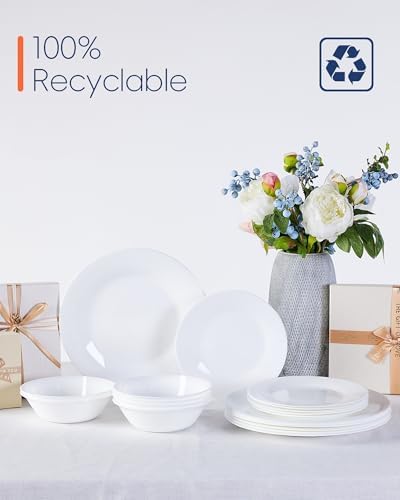 LaGlint 18-Piece Opal Glass Dinnerware Set