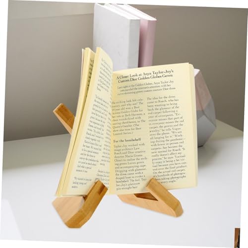 Portable Mini Wooden Recipe Bookstand for Kitchen and Home Use