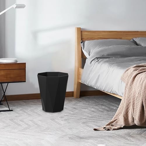 Compact Black Trash Can for Bathrooms and Offices