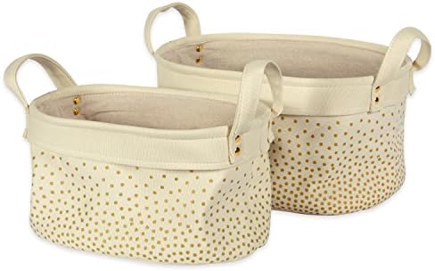 DII Canvas Laundry Basket Set of 2 Confetti Gold 1