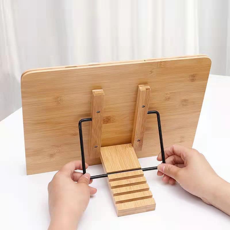 Foldable Wood Cookbook Stand Adjustable Reading Rack