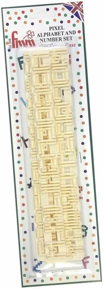 FMM Pixel Uppercase Alphabet Number Cookie Cutter Set