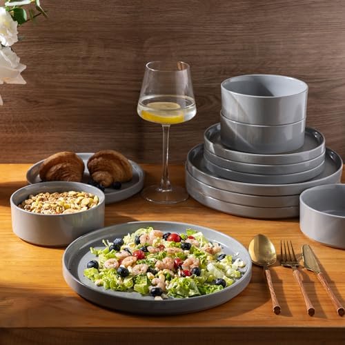 AmorArc 24PCS Rustic Ceramic Dinnerware Set