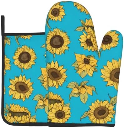 Quopvn Sunflowers Oven Mitts and Pot Holders Set 2pcs
