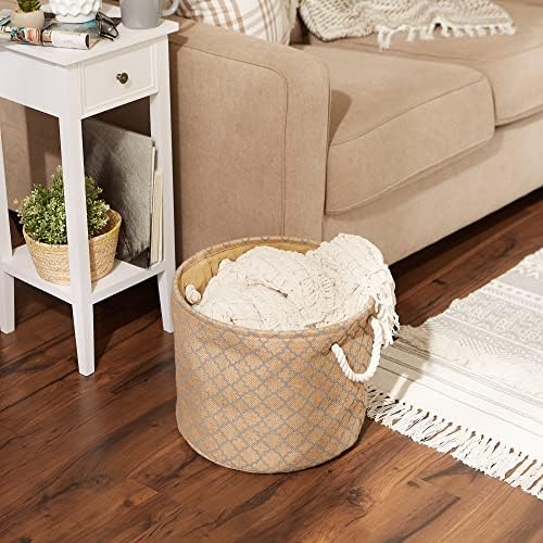 DII Medium Round Collapsible Bin 15x12 Gray
