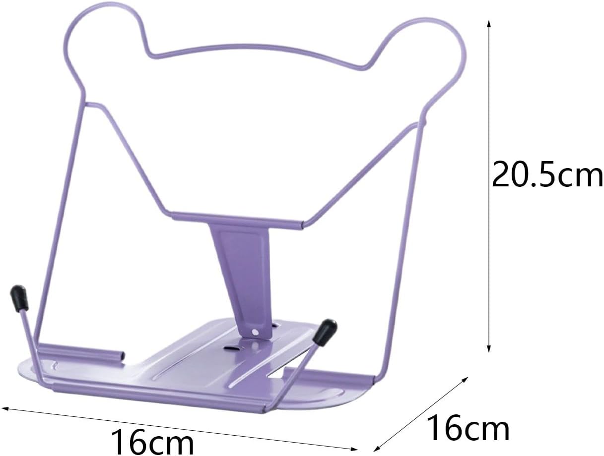 Elegant Metal Book Display Stand in Purple