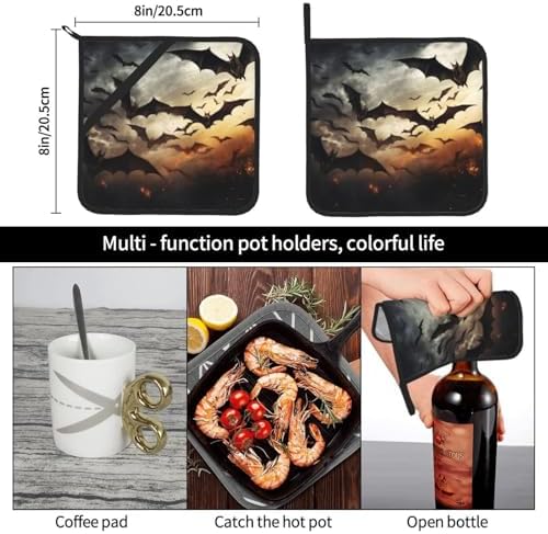 XIyueZone 2PCS Halloween Flying Bats Oven Mitts