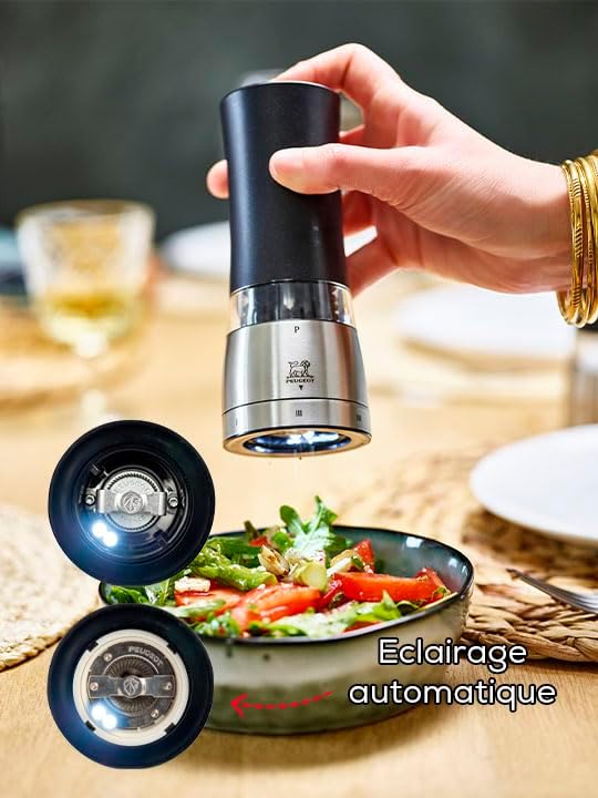 Peugeot Daman Duo Electric Pepper and Salt Mill Set of 2 Iridescent Black