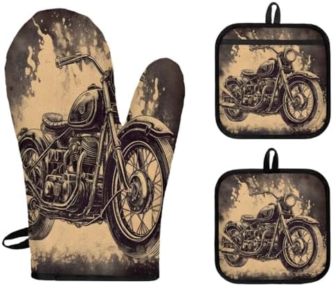 Piolysio 3-Pc Oven Mitts and Pot Holders Set