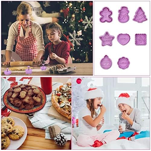 8 Pcs 3D Christmas Cookie Cutter Set for Biscuits and Fondant