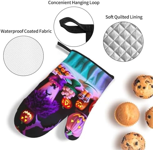 BrUgui 4-Piece Oven Mitts and Potholders Set