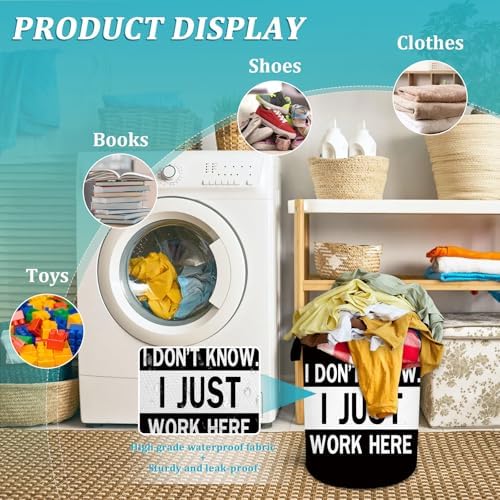 Funny Laundry Basket with Handles 16x20 Inch Foldable Hamper