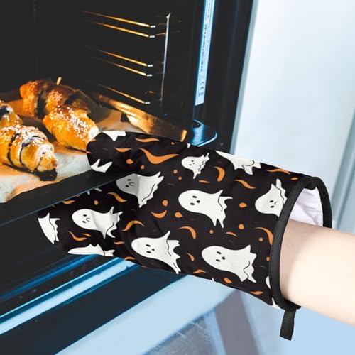 Aglebo Halloween Ghosts Oven Mitts and Pot Holder Set