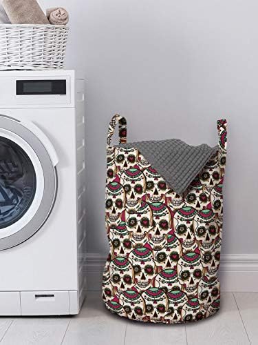 Ambesonne Paris Laundry Bag 13 x 19 Pale Blue Brown Pink