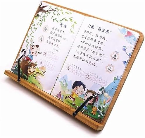 JACCOS Adjustable Bamboo Book Stand with Foldable Design