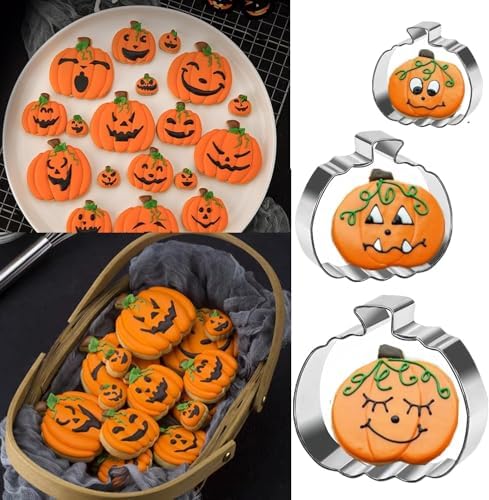 Q-BAKER Pumpkin Cookie Cutters Set - 3 Sizes
