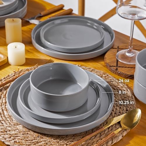 AmorArc 24PCS Rustic Ceramic Dinnerware Set