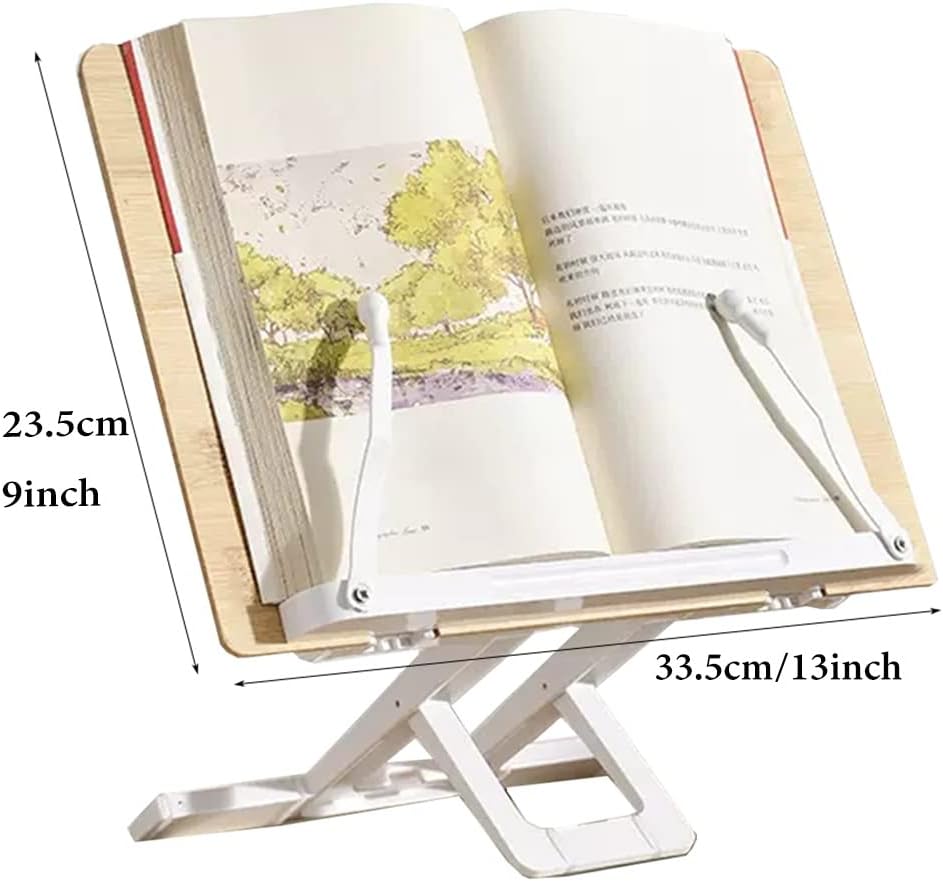 UHRLGHS Adjustable Cookbook Stand with Page Clips