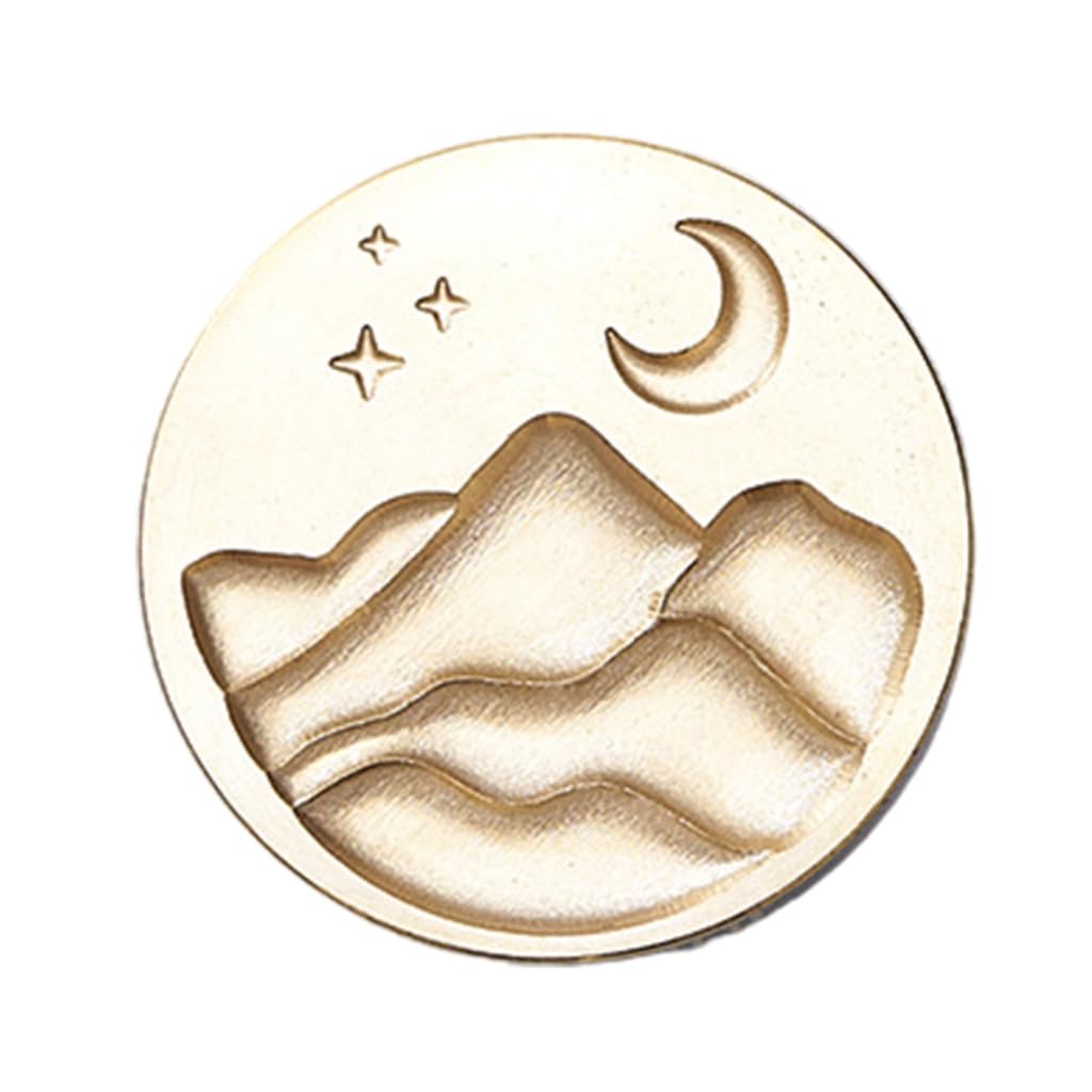 Star and Moon Wax Seal Stamp Head Replacement Brass No Handle