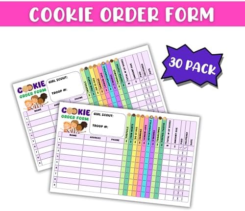Lashicorn Scout Cookie Order Form Grid 30pk Purple Brownie