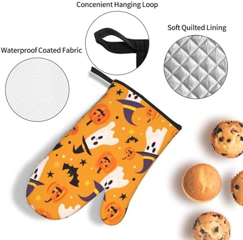 Heat Resistant Oven Mitts Set of 3 with Hat Design