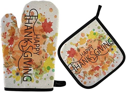 Aflyko Oven Mitt Potholder Set for Thanksgiving