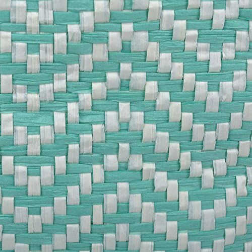 DII Chevron Woven Paper Storage Bin Medium Round Aqua