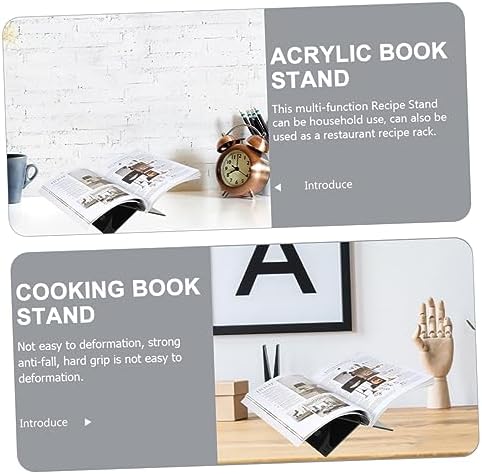 ULDIGI Practical Acrylic Book Stand for Kitchen and Classroom Use
