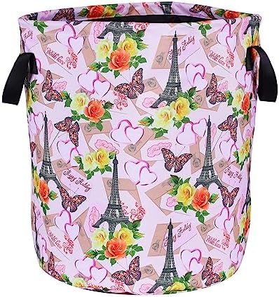 NUTAINLA Eiffel Tower Laundry Basket Foldable Oxford Cloth Tote Bag