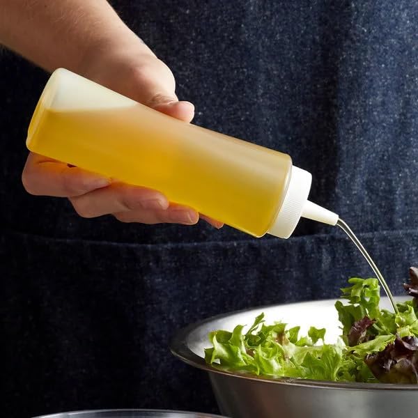 BRIGHTFROM 8 Oz Clear Condiment Squeeze Bottles 2 Pack
