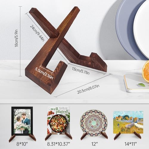 Wooden Cookbook Stand for Kitchen Counter Set of 2 1