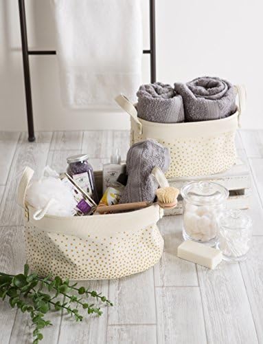 DII Canvas Laundry Basket Set of 2 Confetti Gold 1