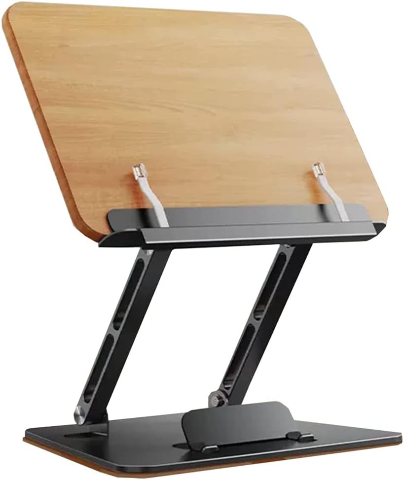 Adjustable Book Stand with Heat Dissipation for Laptop and Cookbook