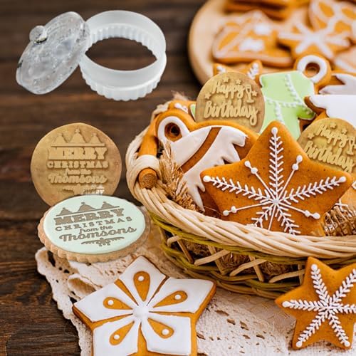 Custom Christmas Cookie Stamp with Last Name