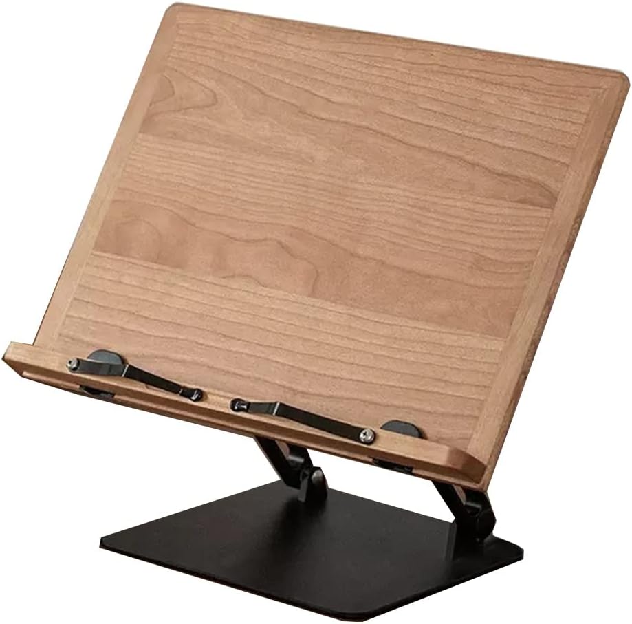 UHRLGHS Wood Cookbook Stand with Paper Clips