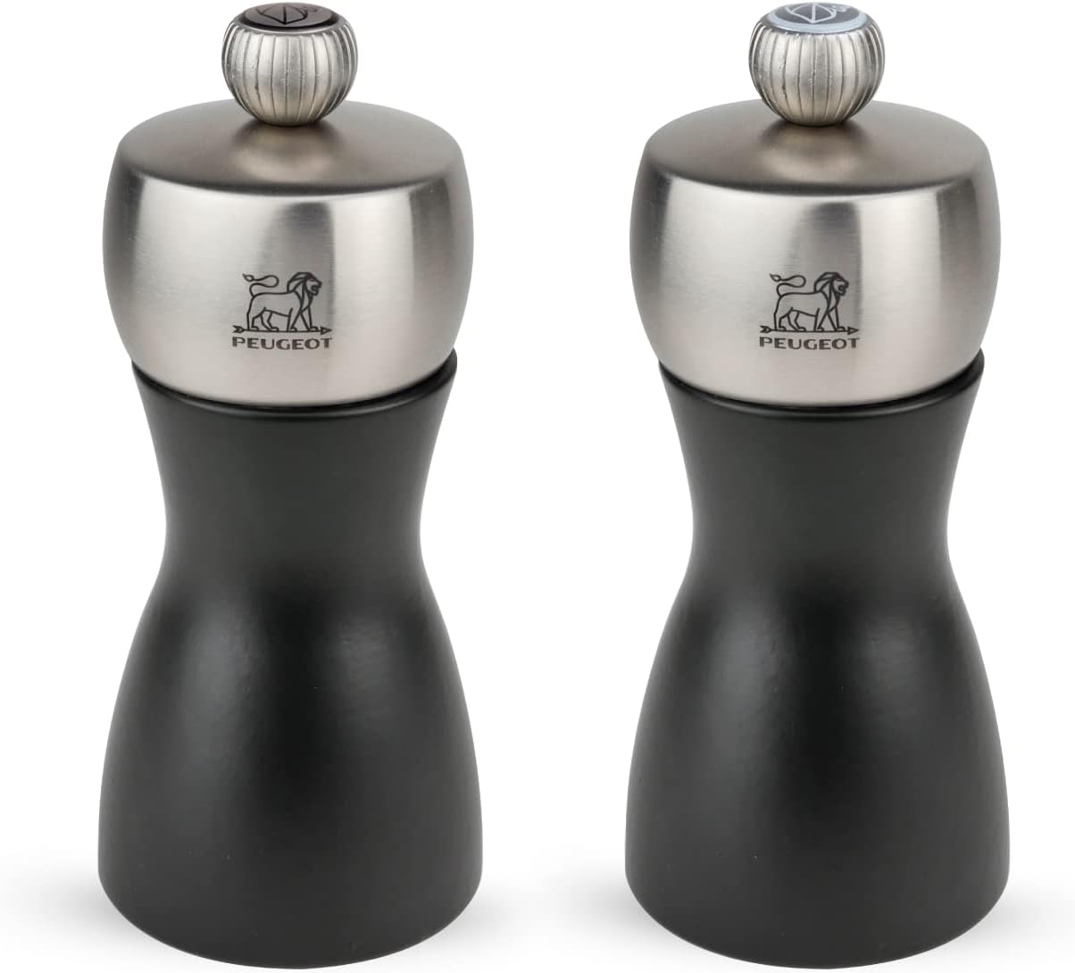 Peugeot Fidji Salt Pepper Mill Set - Adjustable Matte Black