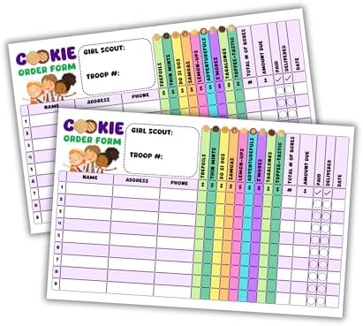 Lashicorn Scout Cookie Order Form Grid 30pk Purple Brownie