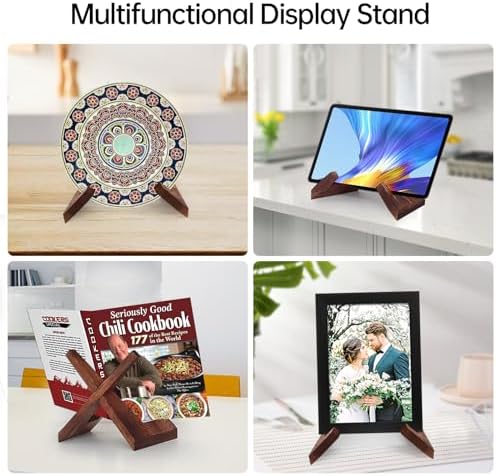 Wooden Cookbook Stand for Kitchen Counter Set of 2 1