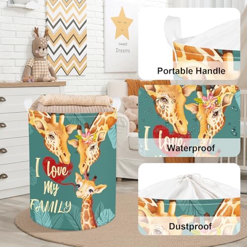Clastyle 45L Green Giraffe Laundry Basket with Lid