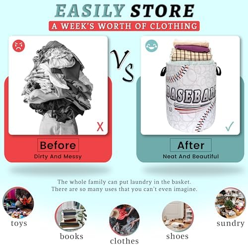 Foldable Laundry Basket with Handles and Balls Texture