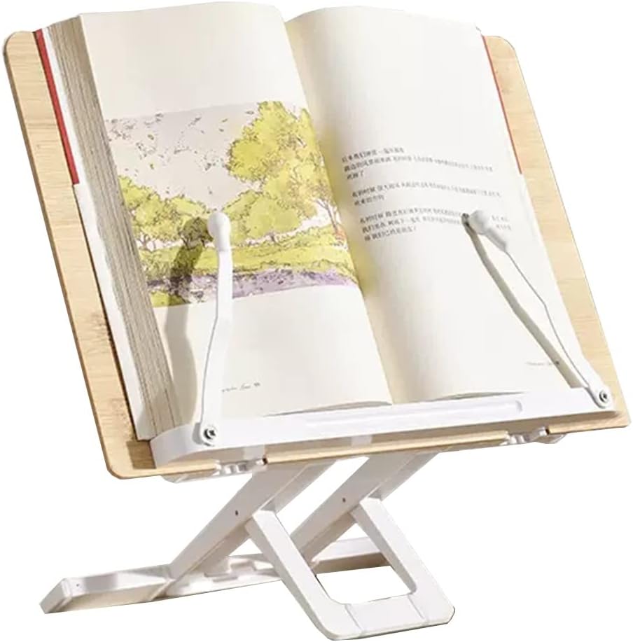 UHRLGHS Adjustable Cookbook Stand with Page Clips