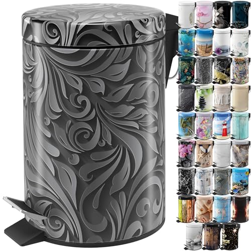 Sanilo 3L Trash Can with Soft Close and Floral Design