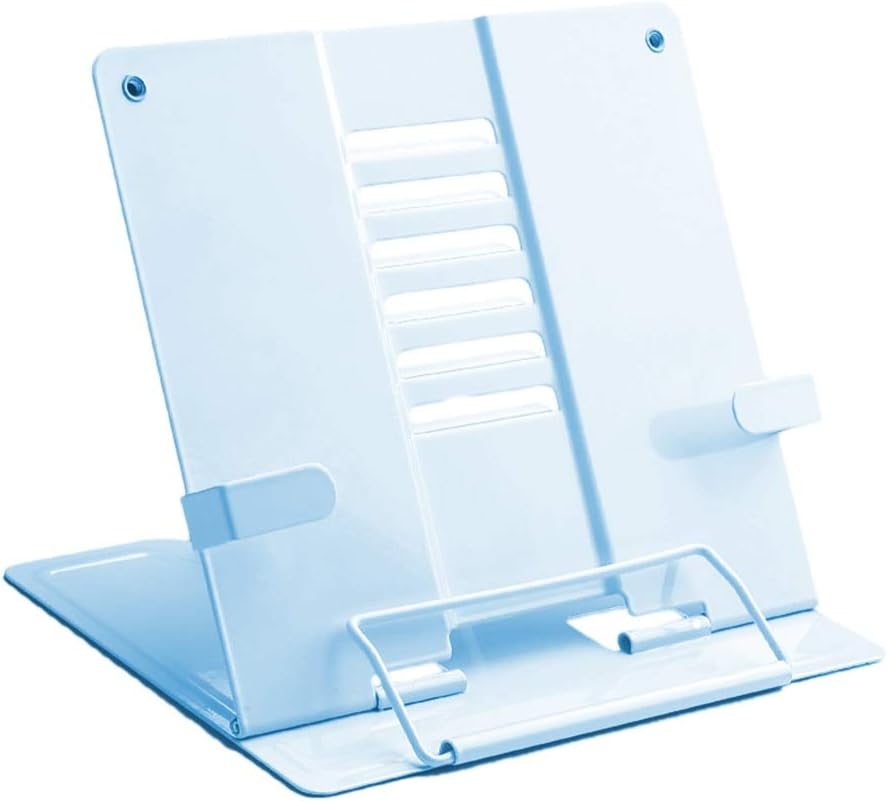 Adjustable Cookbook Stand Bookend Reading Holder Blue