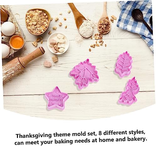 DECHOUS 2 Sets Cookie Cutters Baking Molds Kit Purple Plastic